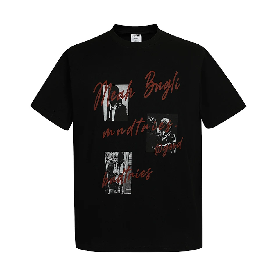 Heren T-shirt met korte mouwen en donkere print, modieus en comfortabel, ideaal voor een casual en stijlvolle look voor dagelijks gebruik.