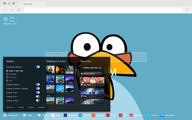 Angrybirds popular games HD new tab theme