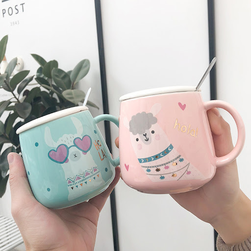 Title 3, Cute cartoon alpaca potbelly ceramic cup for yo...