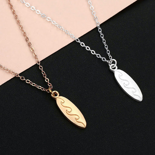 Title 1, Fashion Surfboard Necklace Wave Oval Pendant Su...
