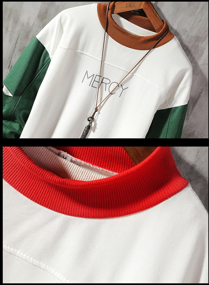 Men's hooded color block sweater