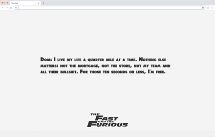 The Fast and the Furious Quotes New Tab small promo image
