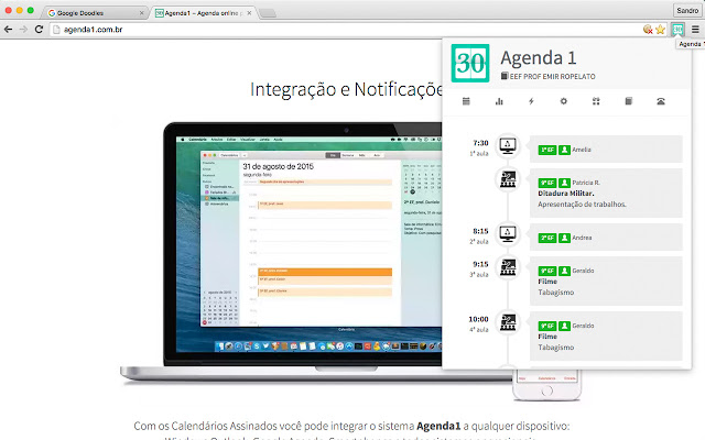 Agenda 1: Agendado para hoje chrome extension