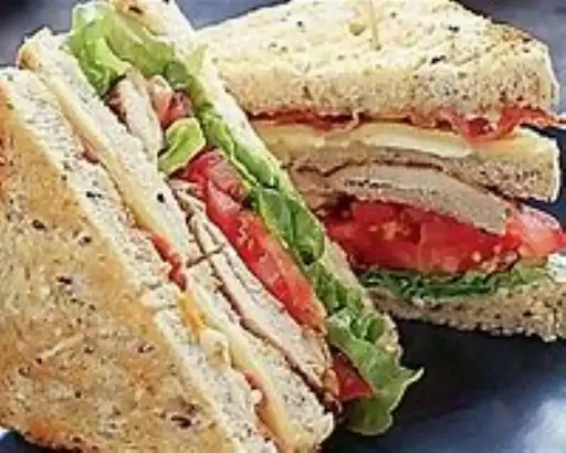 Chicken Cheese Club Sandwich [3 Layers] + Cold Coffee [200 Ml]