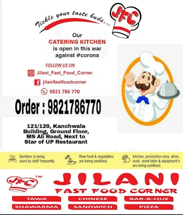 Jilani Fast Food Corner menu 