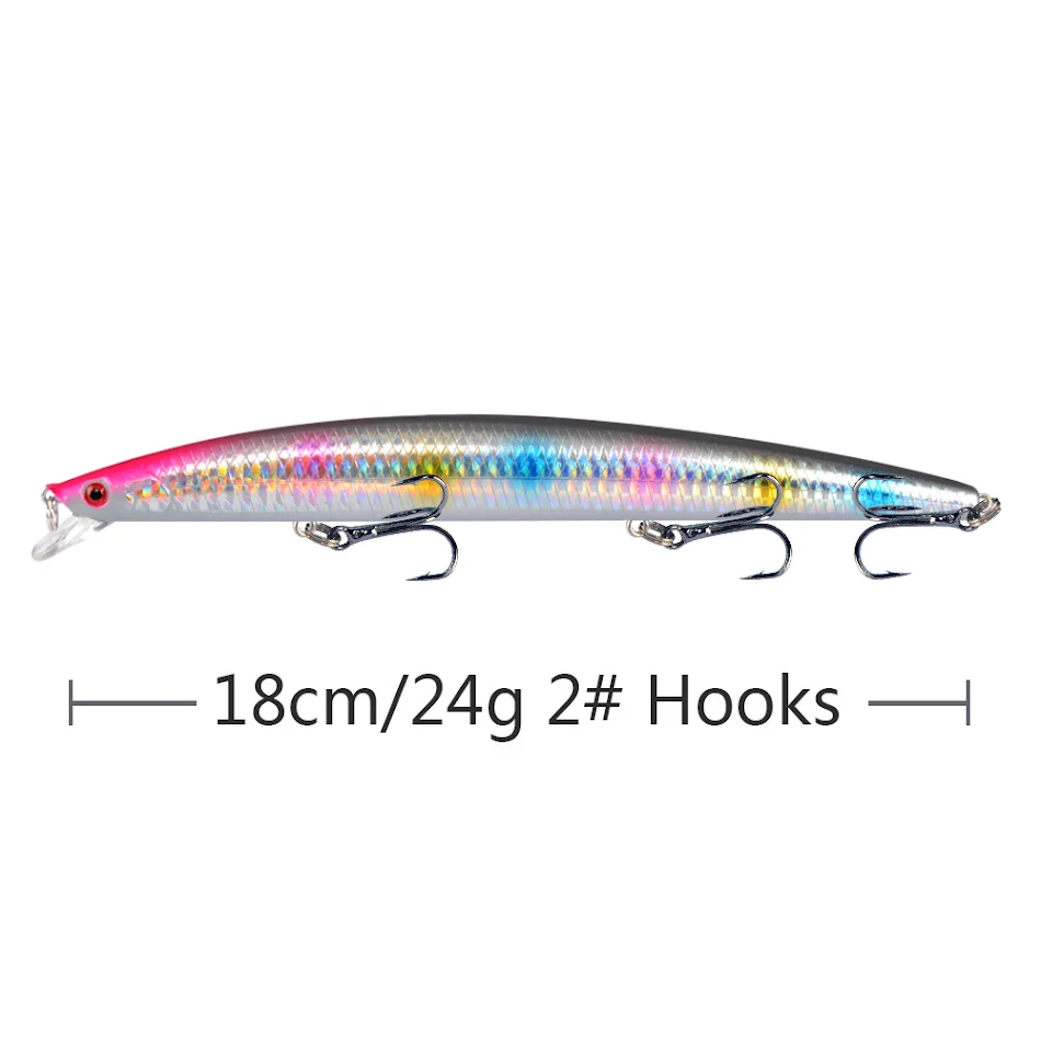 Esca da Pesca in Mare 18cm 24g Mino Grande per la Pesca, Attira Pesci Grossi, Attrezzatura da Pesca Affidabile.