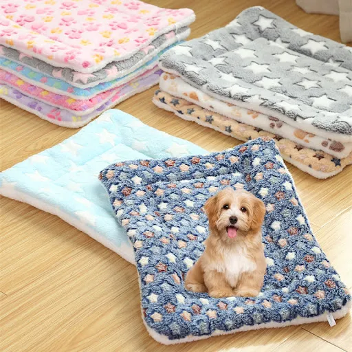 Dropship Dog Bed Thickened Mat Pet Cat Soft Fleece Pad Blanket Mat Cushion Home Washable Rug Keep Warm Pet Supplies cama