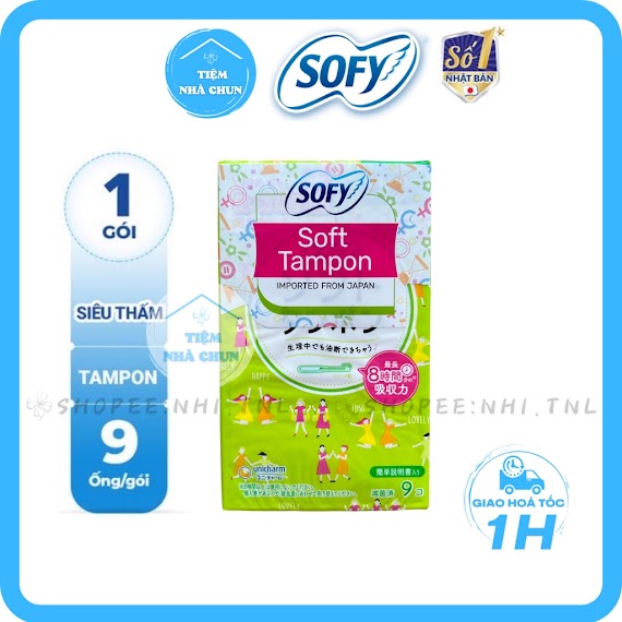 [Bvs] Băng Vệ Sinh Sofy Soft Tampon Super Siêu Thấm Nhật Bản Gói 9 Ống (Hàng Nhập Khẩu Chính Hãng)