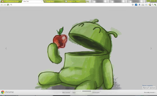 Android Eating an Apple