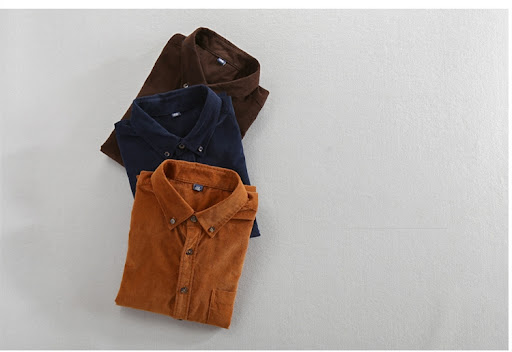 Title 3, Mens Corduroy Shirt Japanese Casual Cotton Ash...