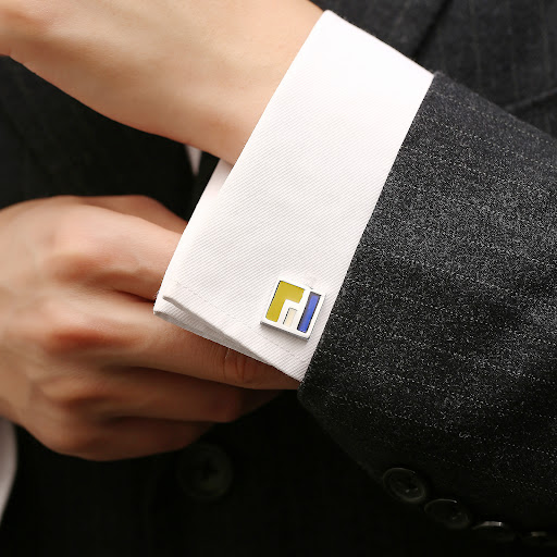 Title 4, Square Colored Glaze Mens Business French Shir...