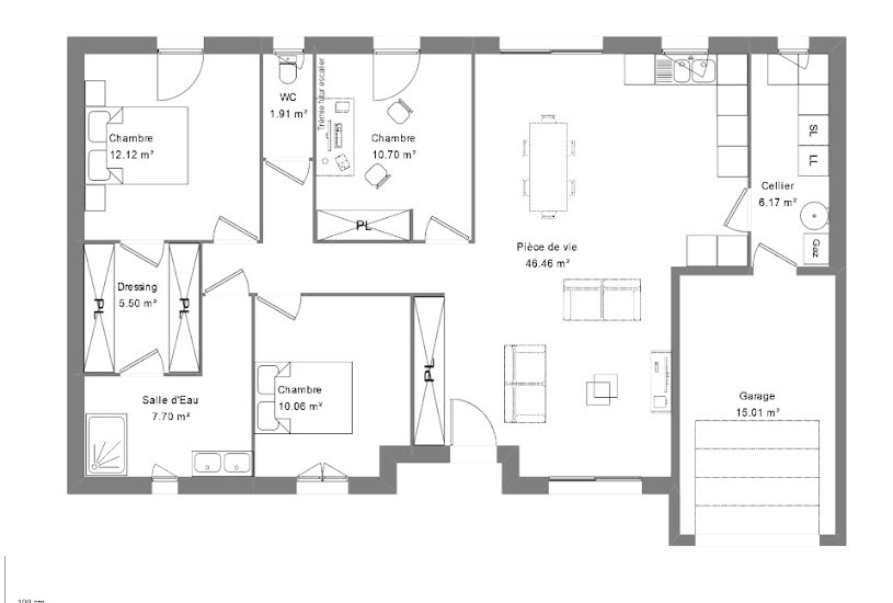  Vente Terrain + Maison - Terrain : 364m² - Maison : 90m² à Parçay-Meslay (37210) 