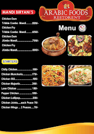 Arabic Foods menu 1