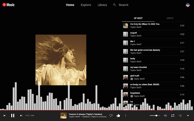 Music Visualizer for YouTube™ Music chrome extension