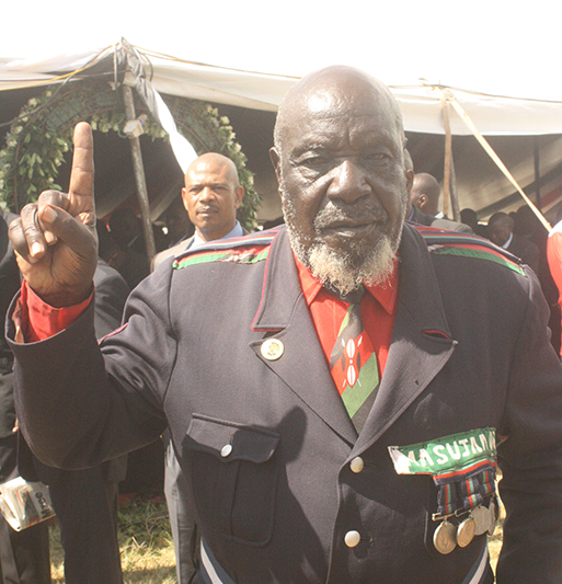 Peter Bogonko 94, from Kisii county during the funeral of former President Daniel Moi at his Kabarak home on February 13.