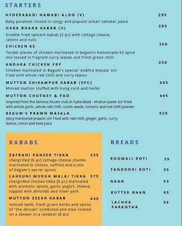 Tata The Indian Food Company menu 