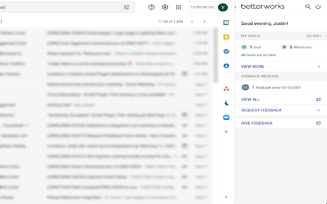 Betterworks Plugin for Gmail chrome extension