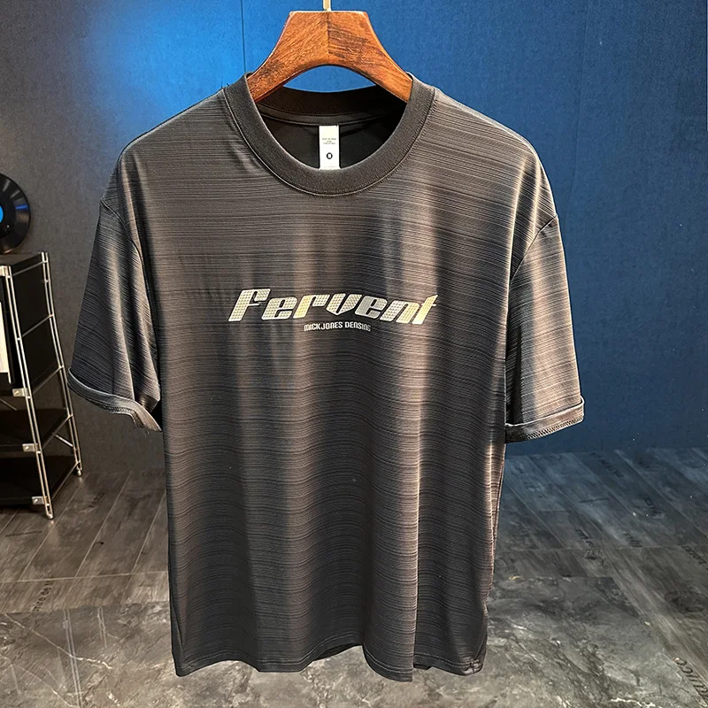Men's Ice Silk Cool Quick-drying Thin Loose Short Sleeve Shirt Breathable Comfort Perfect for Hot Weather Lightweight De