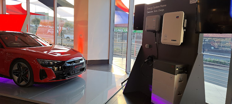 The solar charging station at Audi Centre Centurion. Picture: DENIS DROPPA