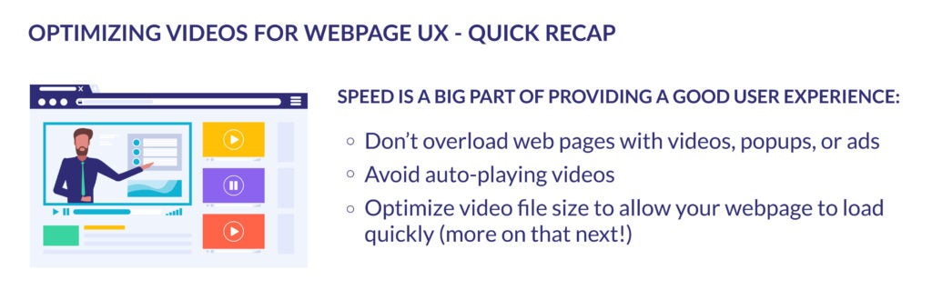 Optimizing Video for Webpage UX - Quick Recap