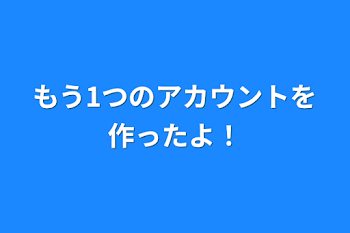 もう1つのアカウントを作ったよ！