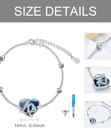 Bracelet de crémation cœur avec cri - 0