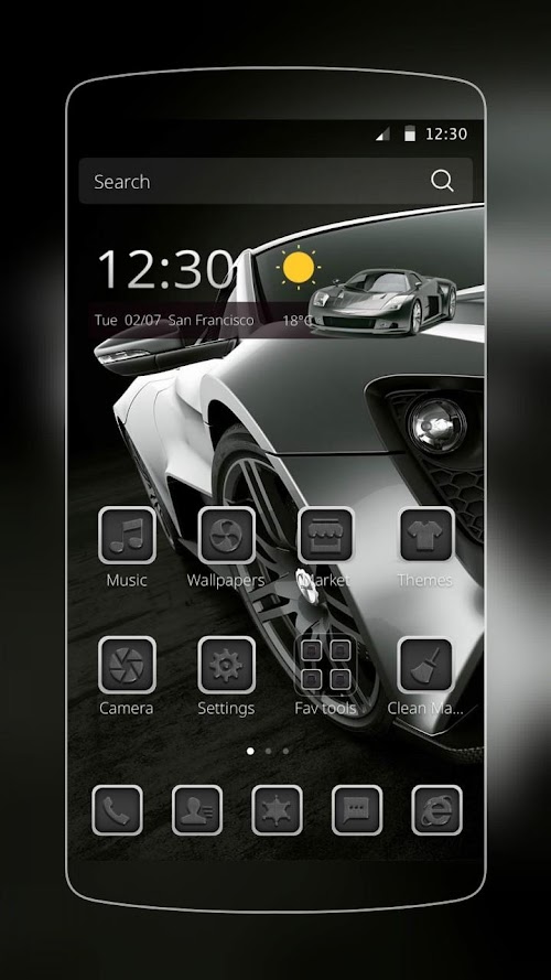 Android application Super Sports Car Theme screenshort