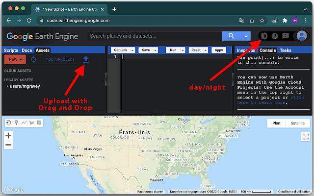 Open Earth Engine extension chrome extension