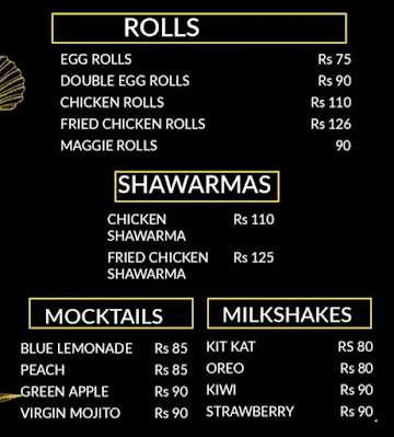 Rolla Costa menu 