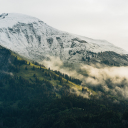 Clouds flying over the mountains