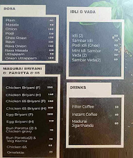 Madurai Streets menu 1