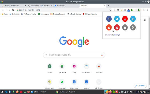 URL Sharer chrome extension