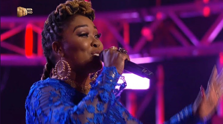 Lady Zamar was ripped to shreds for her blue jumpsuit on Sunday night.