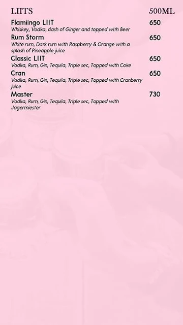 Flamiingo Lounge menu 