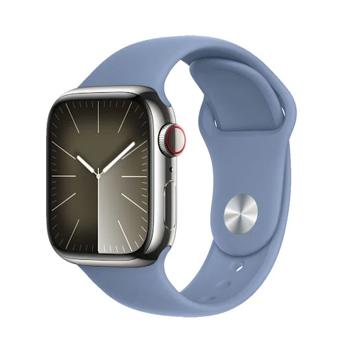 Đồng hồ Apple Watch Series 9 4G 41mm Silver (Vỏ Thép Dây Silicone - S/M) (MRJ23SA/A)