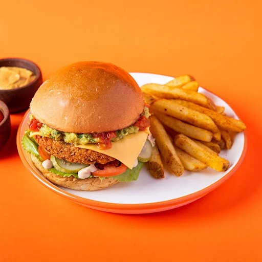 Guacamole and Black Bean Burger