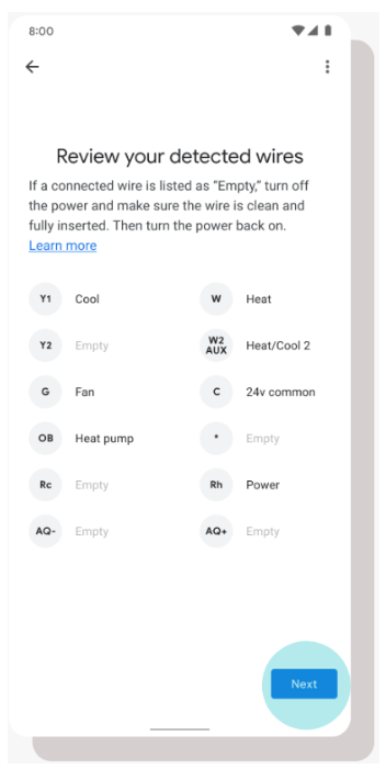 Google Home app detected wires