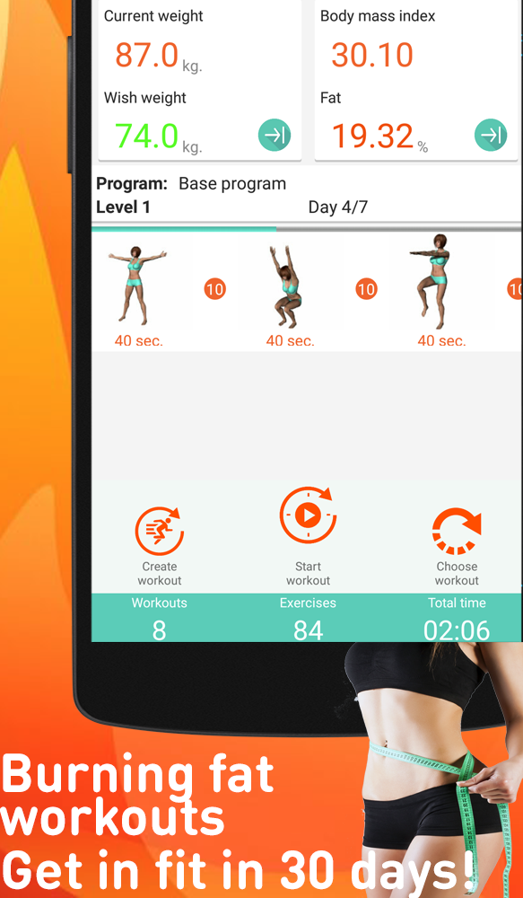 Android application Burn fat workout in 30 days. HIIT training at home screenshort