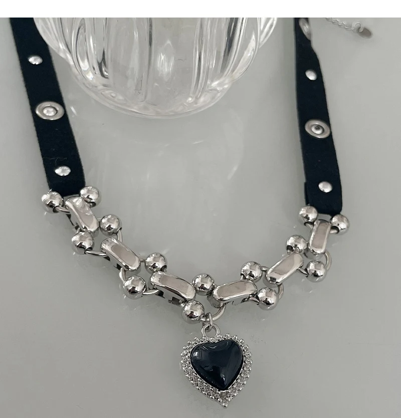 Title 8, Gepersonaliseerde Zwarte Hart Ketting Choker Eu...