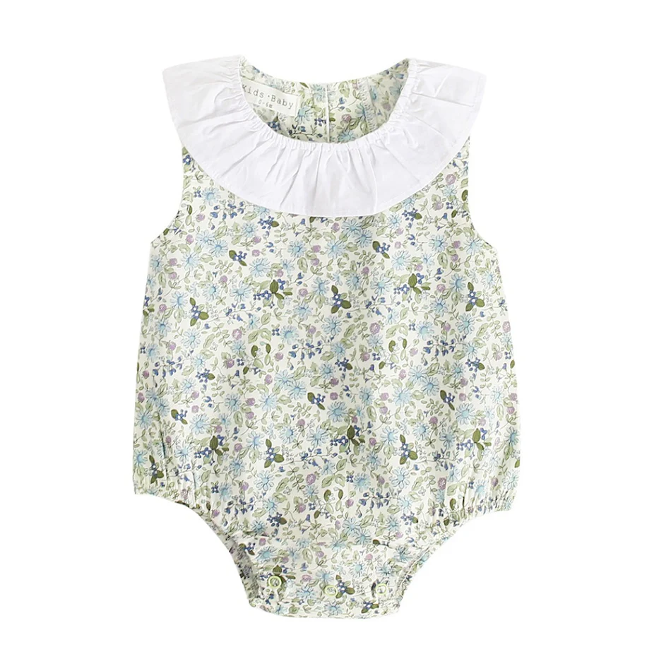 Katoenen bloemen romper voor baby's Comfort en schattigheid in één. Ideaal om in te spelen, slapen en de wereld te ontdekken.