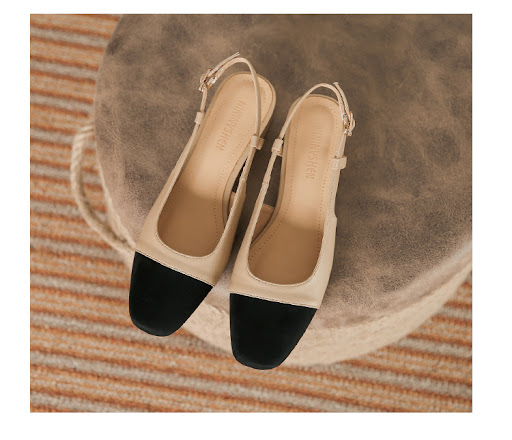 Title 14, Womens Leather Toe Cap French Style Chunky Hee...