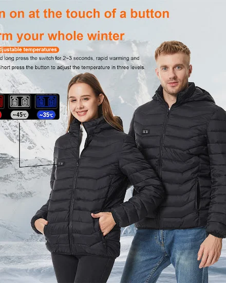 11 Areas Heated Jacket USB Men's Women's Winter Outdoor E... - 3