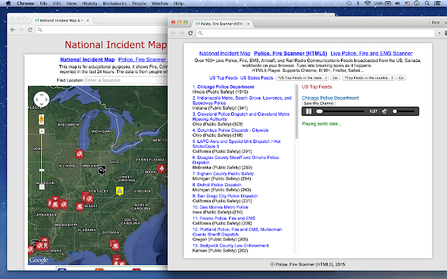 Screenshot of Incident Map Police Fire Scanner