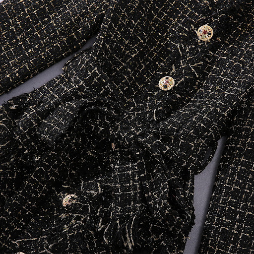 Title 16, Single-breasted Long Sleeve Stand Collar Fringe...
