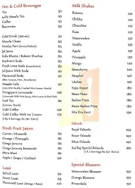 Sai Raj menu 1