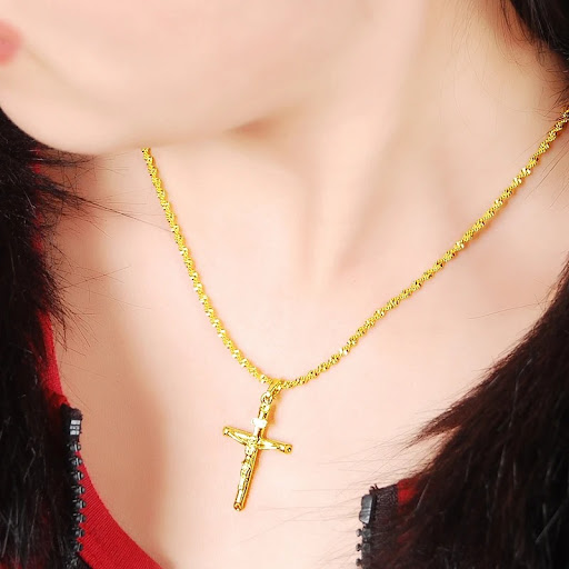 Title 2, Womens Gold-plated Jewelry Cross Necklace Fadi...