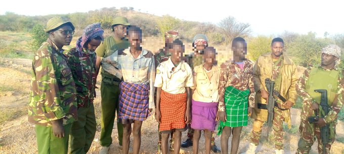 The four suspects of armed robbery arrested on July 2, 2022 at Turkana.