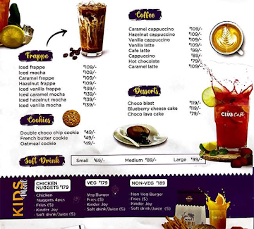 The Burger Club menu 