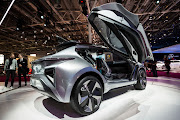 A Gac Motor Enverge concept car is displayed at the Paris Motor Show at Parc des Expositions Porte de Versailles on October 3, 2018 in Paris, France.