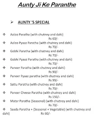 Aunty Ji K Paranthe menu 2